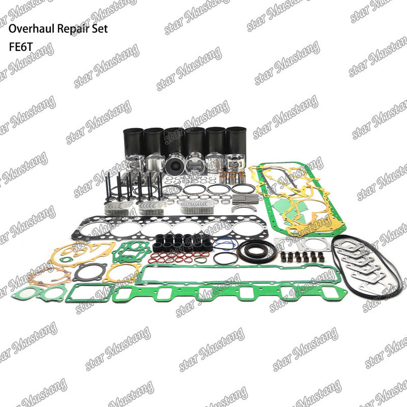 FE6 12V کیت تعمیر عمده سیلندر لاینر پیستون کیت گاسکت کیت دریچه صندلی راهنمای اصلی استوانه Con استوانه برای Hino