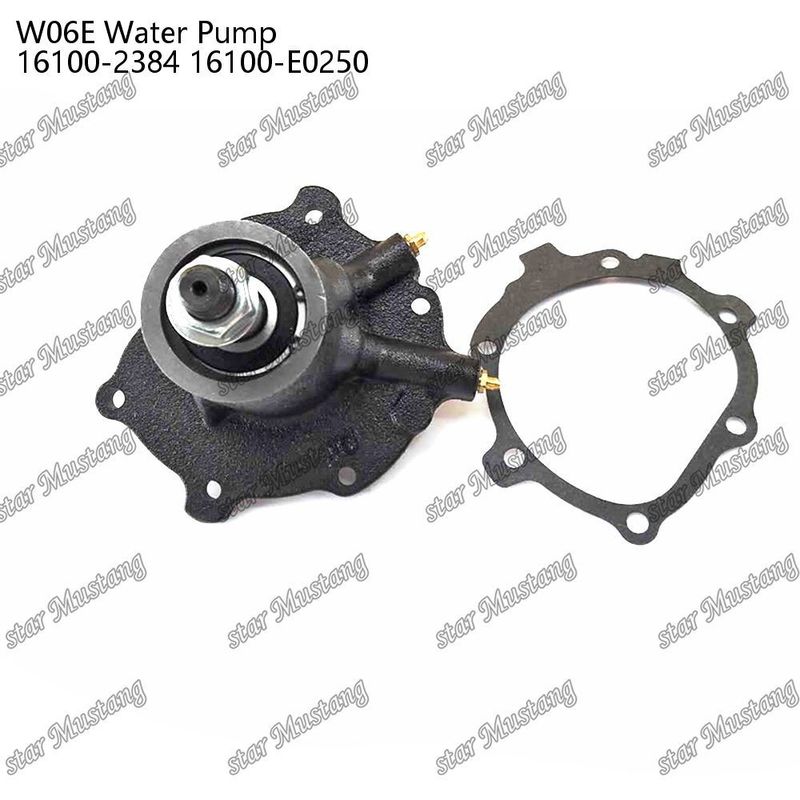 W06E پمپ آب موتور 16100-2384 16100-E0250 برای قطعات معدنی موتور HINO