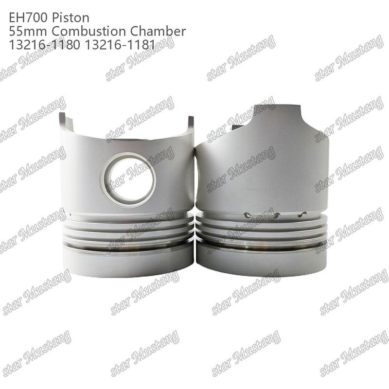 پیستون EH700 55mm اتاق احتراق 13216-1181 13216-1180 برای بخش های تعمیر موتور دیزل های Hino