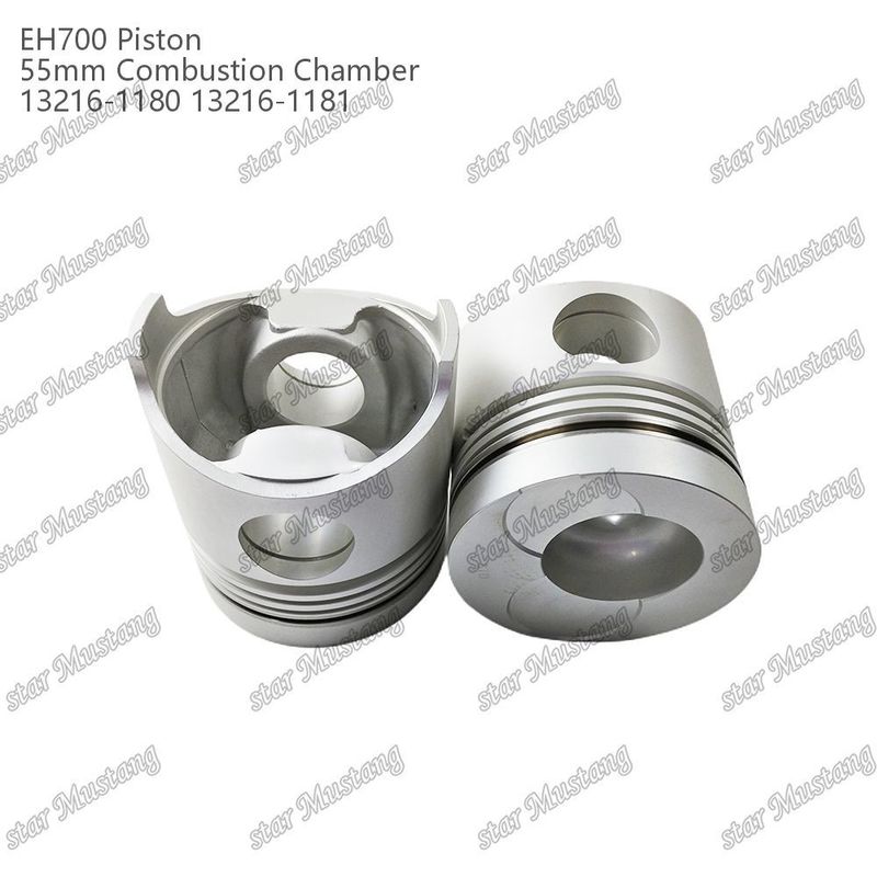 پیستون EH700 55mm اتاق احتراق 13216-1181 13216-1180 برای بخش های تعمیر موتور دیزل های Hino