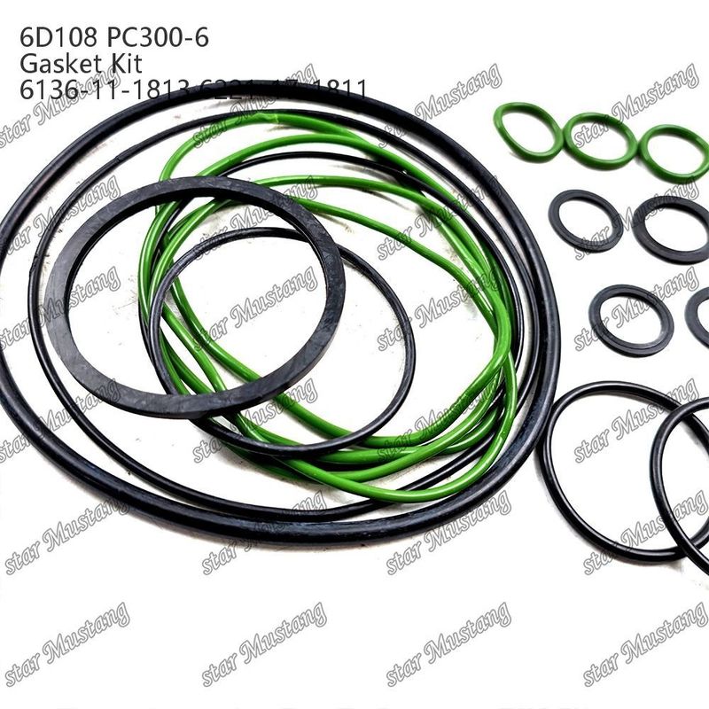 کیت گاسکت کامل 6D108 PC300-6 6136-11-1813 6221-17-1811 مجموعه گاسکت برای قطعات تعمیر موتور دیزل کوماتسو