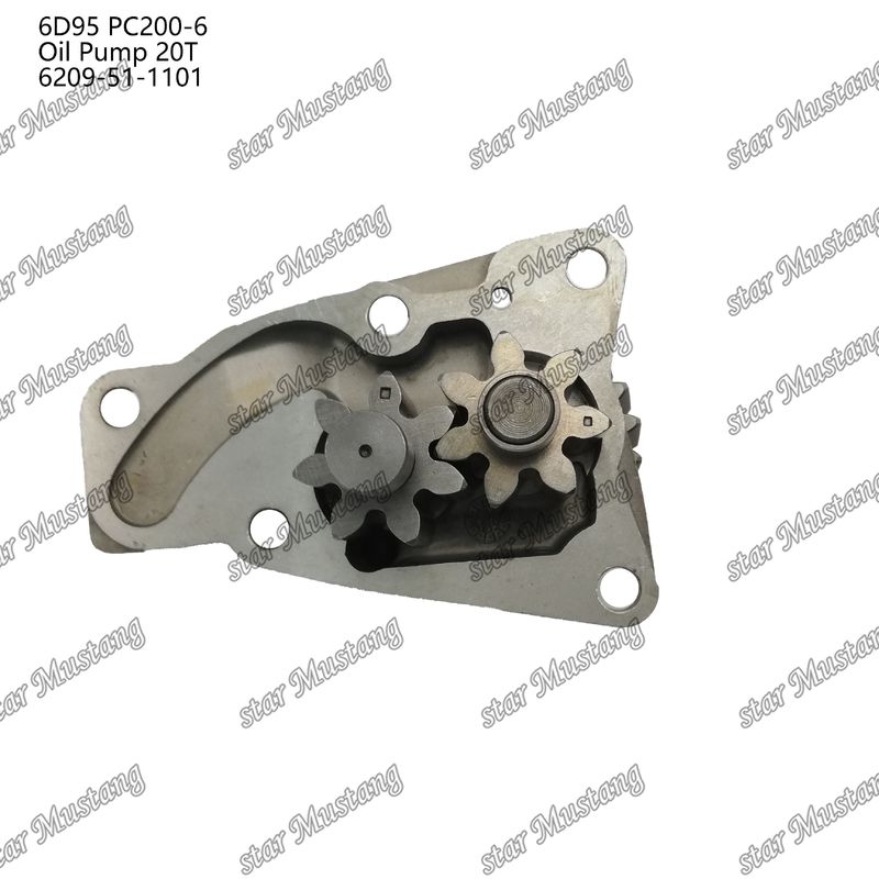 پمپ روغن 6D95 PC200-6 20T 6209-51-1101 برای قطعات معدنی موتور Kumatsu