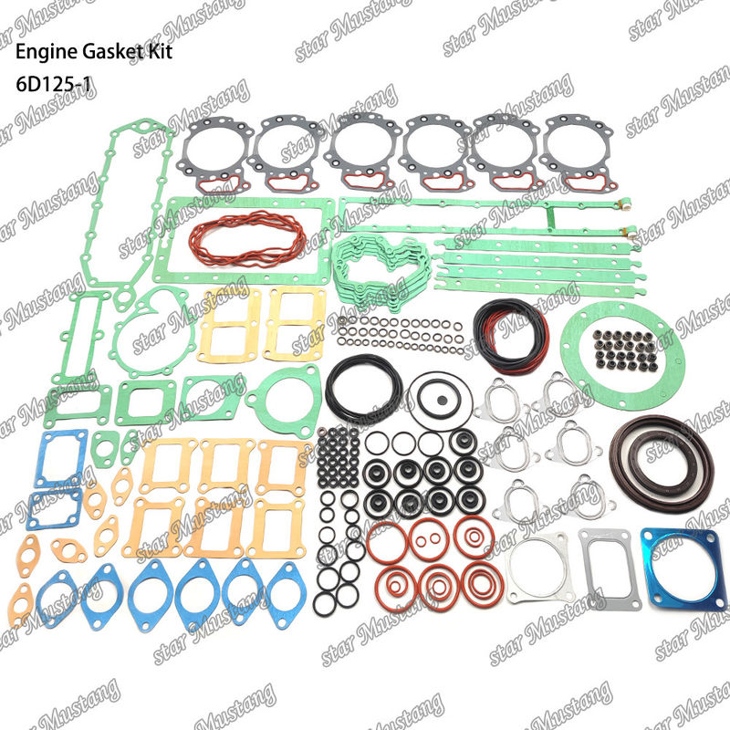 کیت گاسکت کامل 6D125-1 مجموعه گاسکت برای قطعات تعمیر موتور دیزل کوماتسو