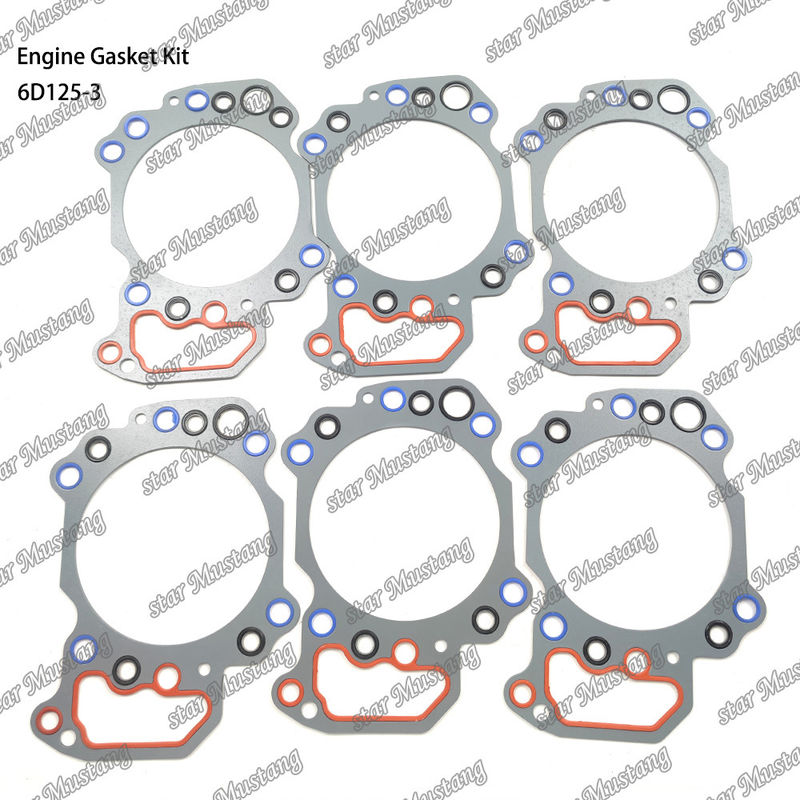 کیت گاسکت کامل 6D125-3 مجموعه گاسکت برای قطعات تعمیر موتور دیزل کوماتسو