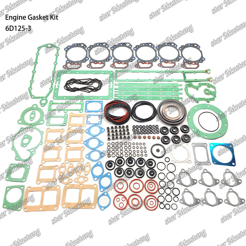 کیت گاسکت کامل 6D125-3 مجموعه گاسکت برای قطعات تعمیر موتور دیزل کوماتسو