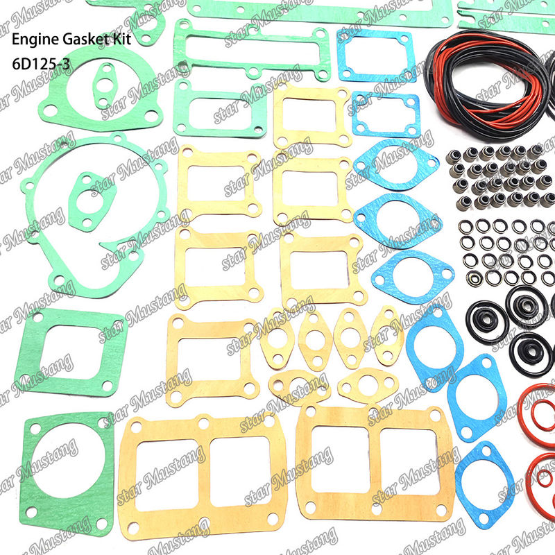 کیت گاسکت کامل 6D125-3 مجموعه گاسکت برای قطعات تعمیر موتور دیزل کوماتسو