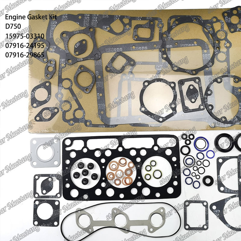 D750 بسته بندی کامل گاسکت سر گاسکت 15975-03310 بالا 07916-24195 پایین 07916-29865 مناسب برای کوبوتا