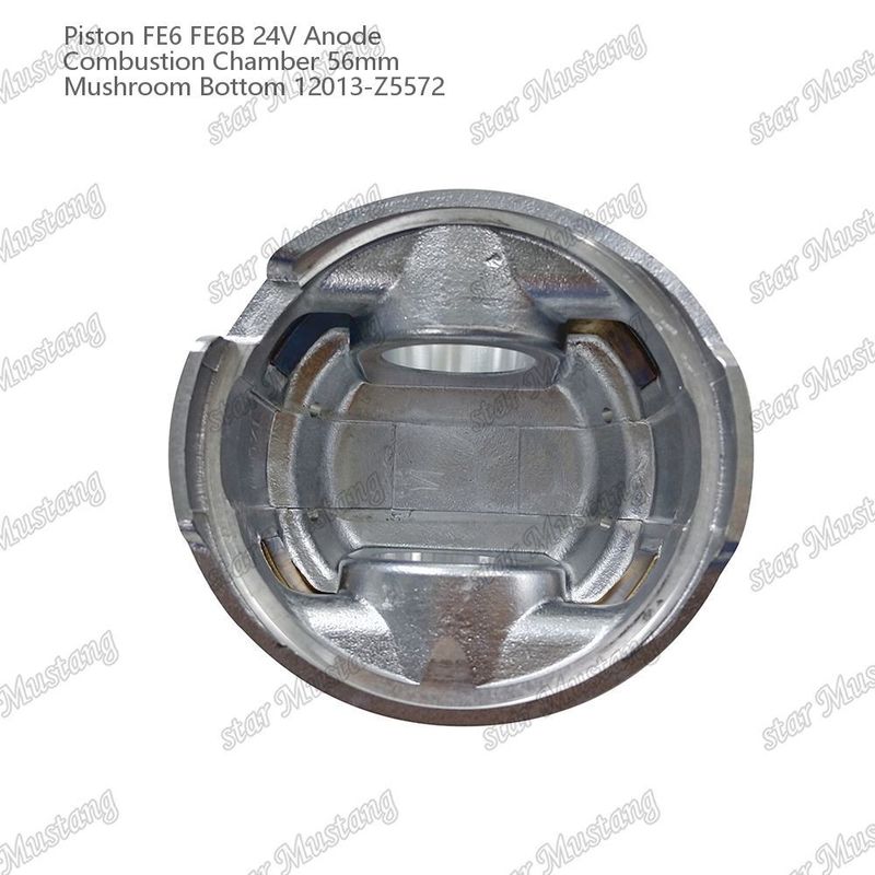 پیستون FE6 FE6B 24V اتاق احتراق 56mm آنود پایین قارچ 12013-Z5572 برای قطعات معدنی موتور نیسان