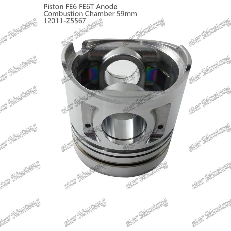 پیستون FE6 FE6T اتاق احتراق 59mm آنود پایین 3x2x4mm 12011-Z5567 برای قطعات معدنی موتور Mitsubishi
