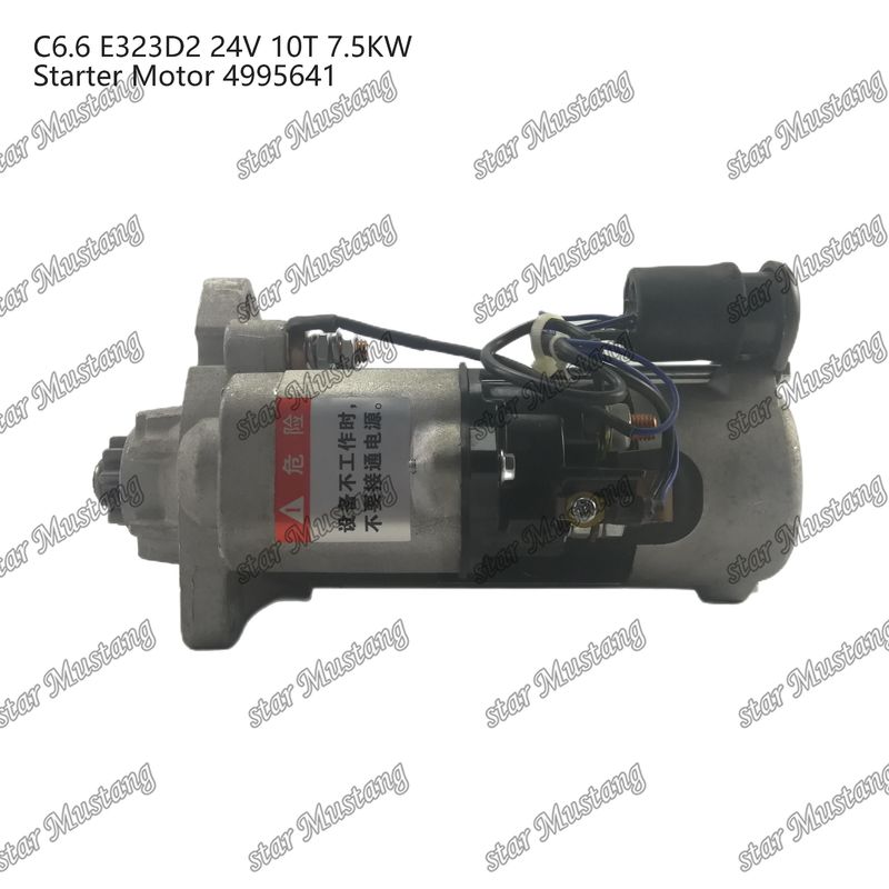 موتور استارتر موتور C6.6 E323D2 24V 10T 7.5KW 4995641 برای قطعات معدنی موتور Caterpillar