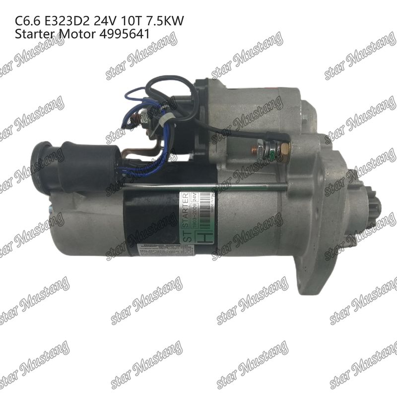 موتور استارتر موتور C6.6 E323D2 24V 10T 7.5KW 4995641 برای قطعات معدنی موتور Caterpillar