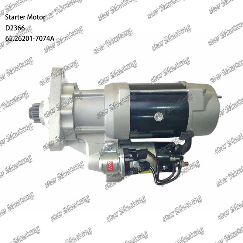 D2366 موتور استارتر موتور 39MT 24V 9.0KW 11T 65.26201-7074A برای قطعات معدنی موتور DOOSAN DAEWOO