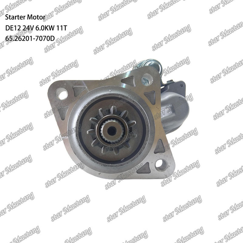 DE12 موتور استارتر موتور 24V 6.0KW 11T 65.26201-7070D برای قطعات معدنی موتور DOOSAN DAEWOO