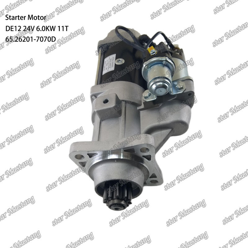 DE12 موتور استارتر موتور 24V 6.0KW 11T 65.26201-7070D برای قطعات معدنی موتور DOOSAN DAEWOO