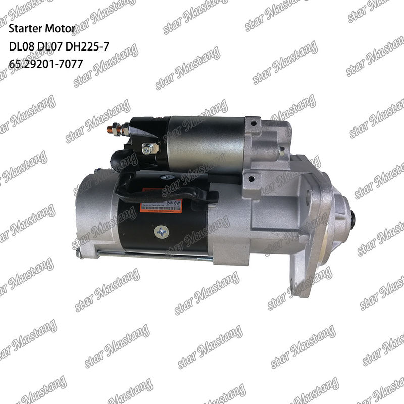 DL08 DL07 DH225-7 موتور استارتر موتور 24V 11T 5.5KW 65.29201-7077 برای قطعات معدنی موتور DOOSAN DAEWOO