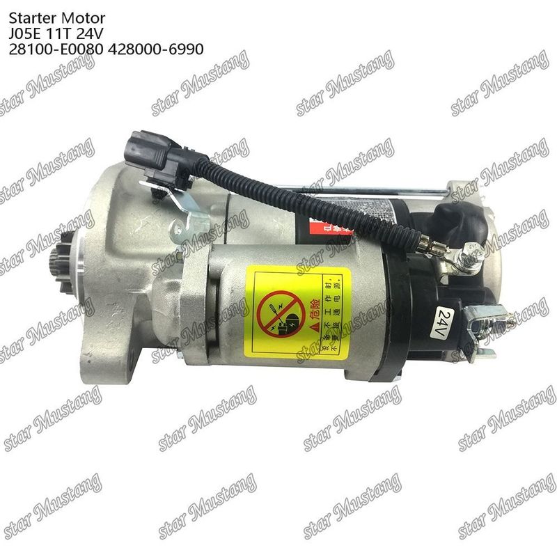 J05E موتور استارتر موتور 11T 24V 28100-E0080 428000-6990 برای قطعات معدنی موتور HINO