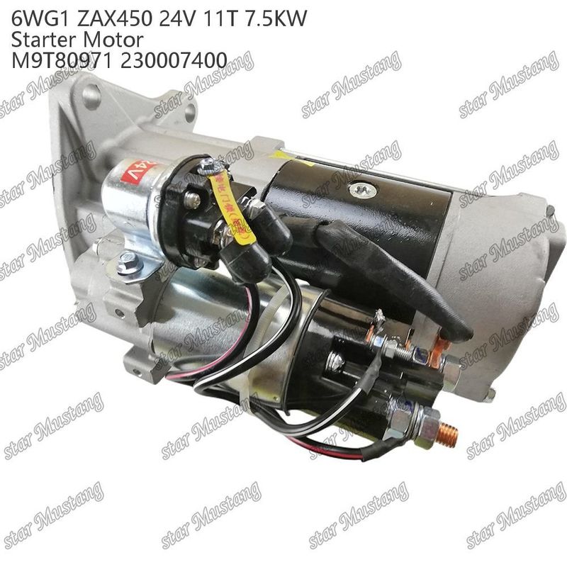 6WG1 ZAX450 موتور موتور 24V 11T 7.5KW DI نوع M9T80971 230007400 برای قطعات معدنی موتور ISUZU