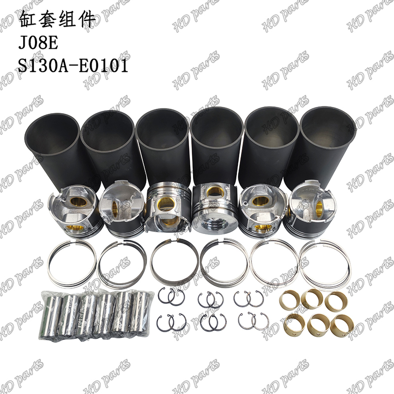 Engine J08E Cylinder Liner Kit Piston S130A-E0101 For HINO Engine Spare Parts